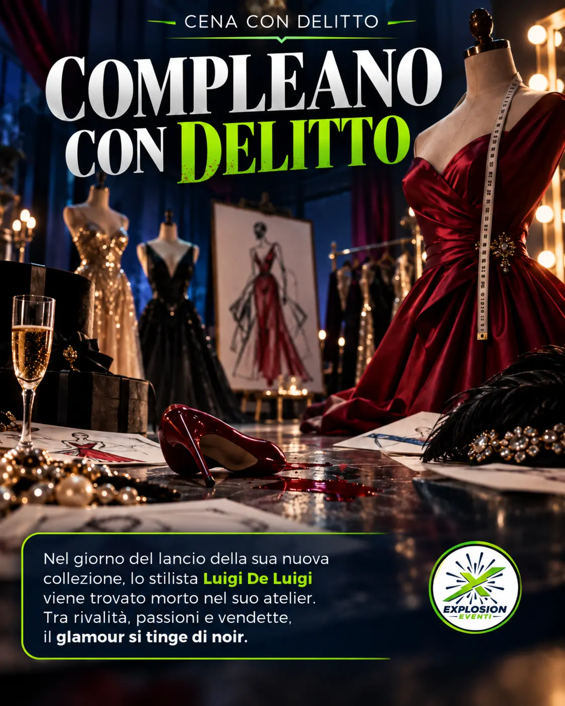 Locandina della Cena con Delitto Compleanno con delitto