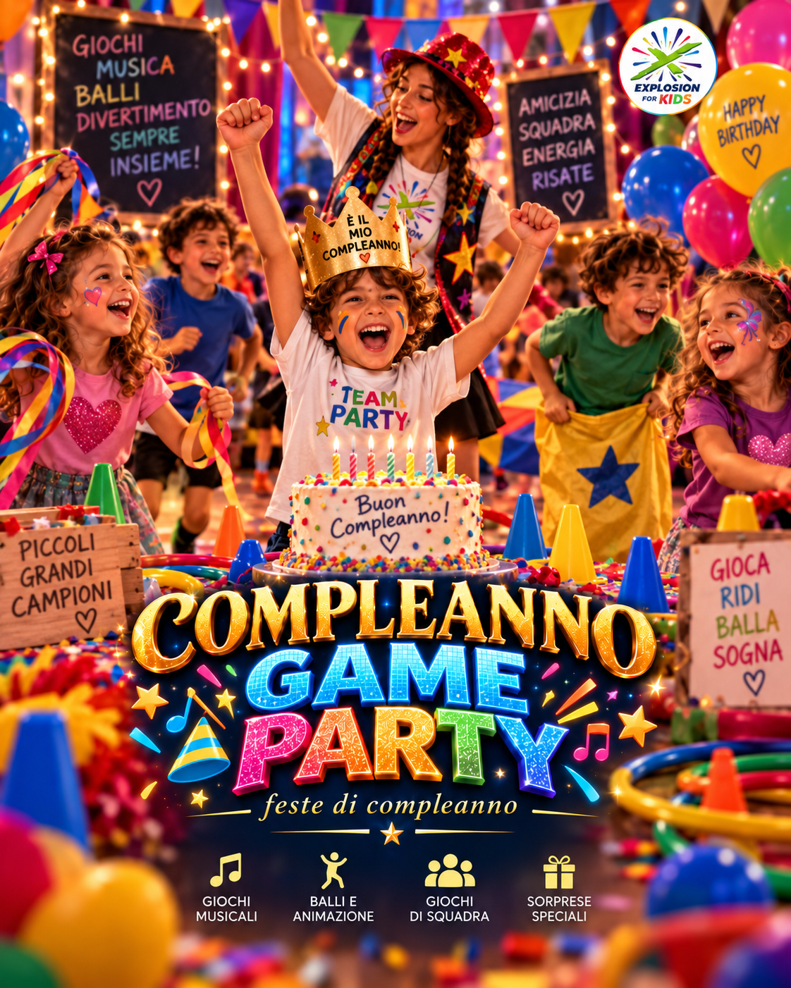 Locandina della festa di compleanno Compleanno Game Party