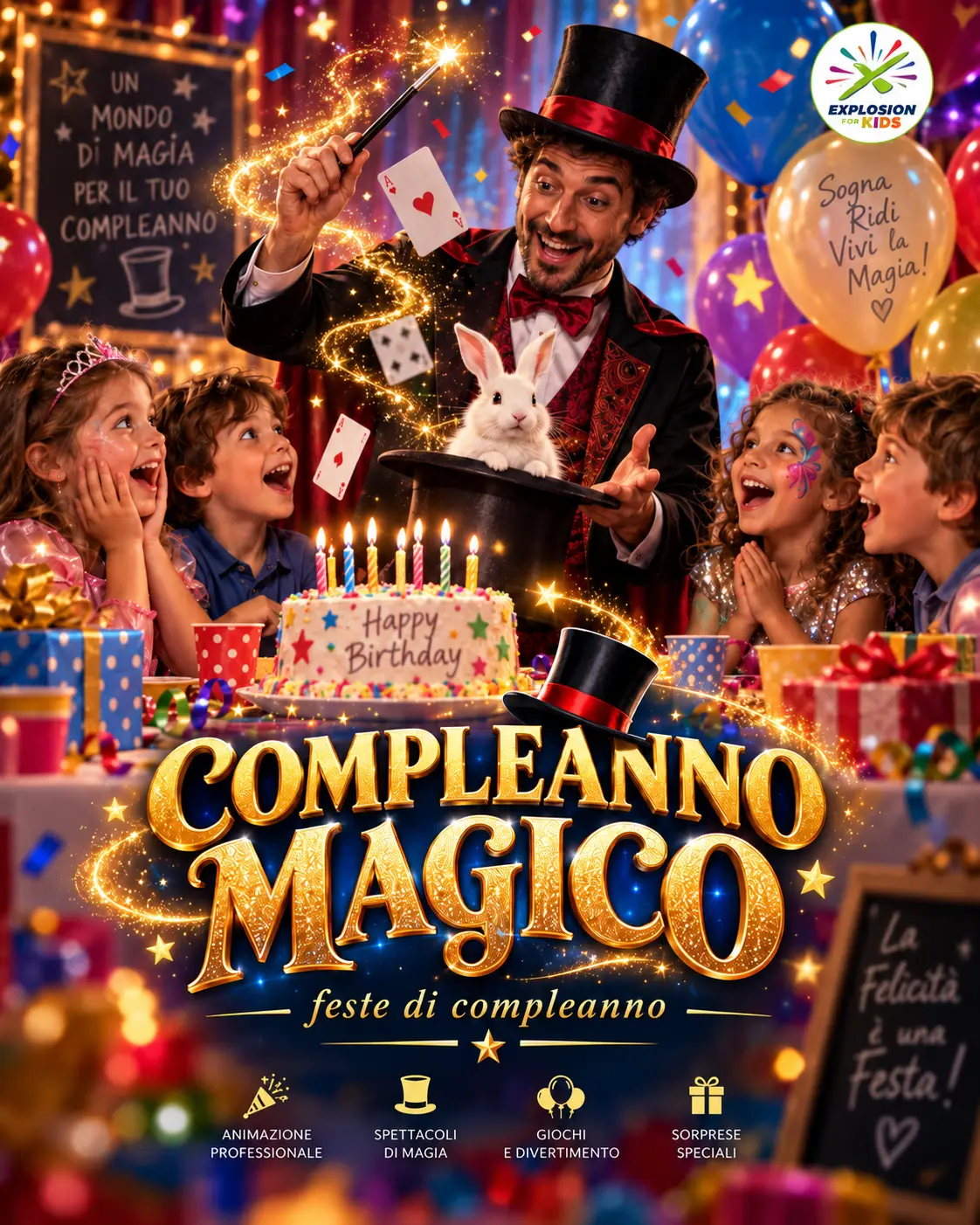 Locandina della festa di compleanno Compleanno Magico