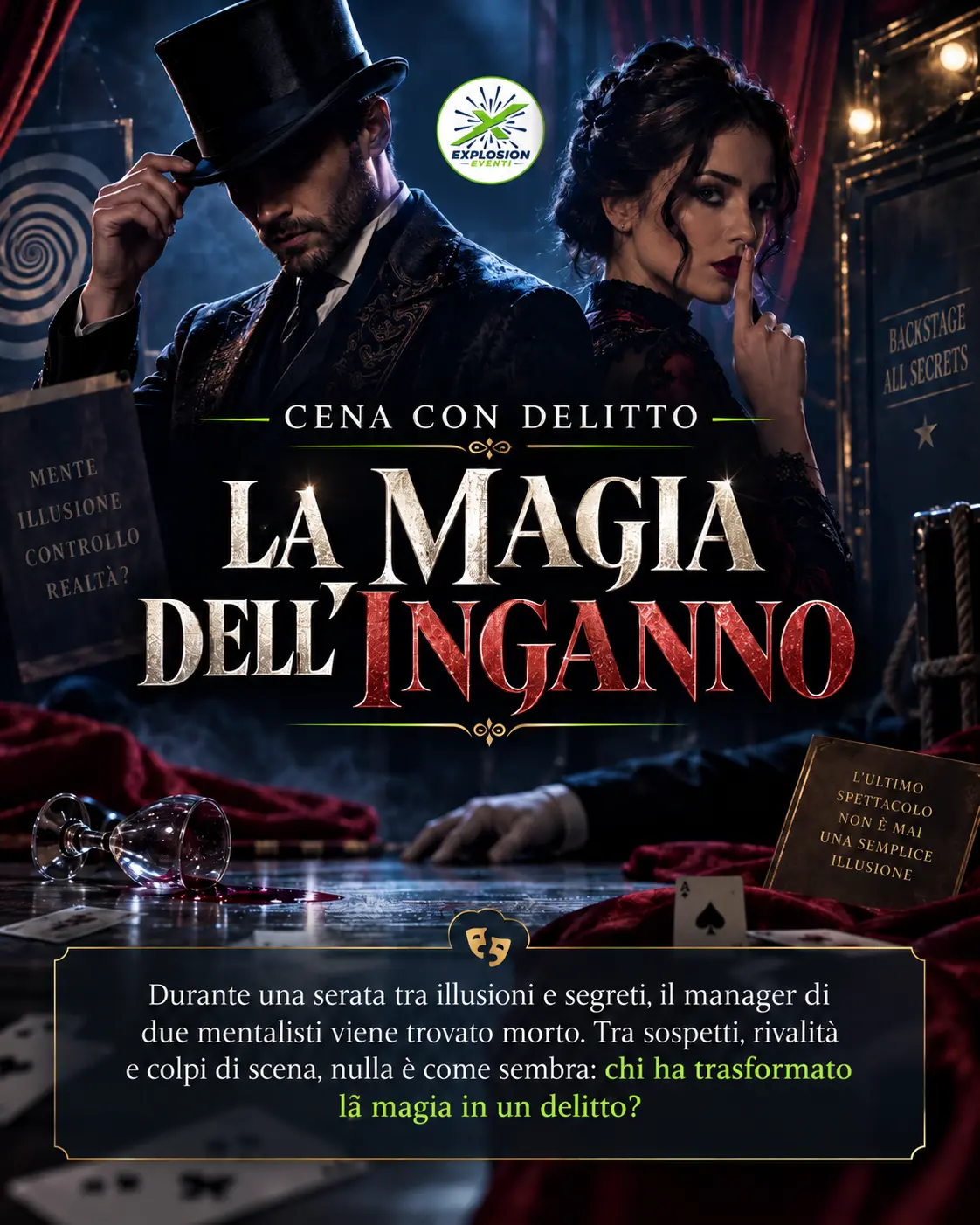 Locandina della Cena con Delitto La magia dell'inganno