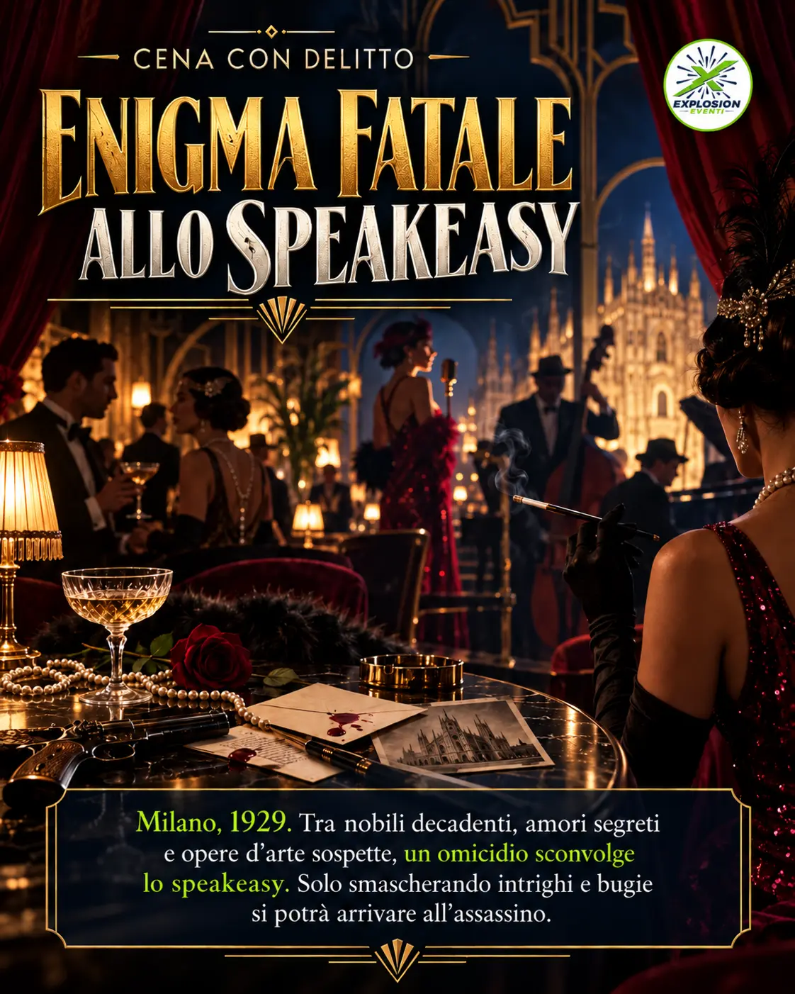 Locandina della Cena con Delitto Enigma fatale allo Speakeasy
