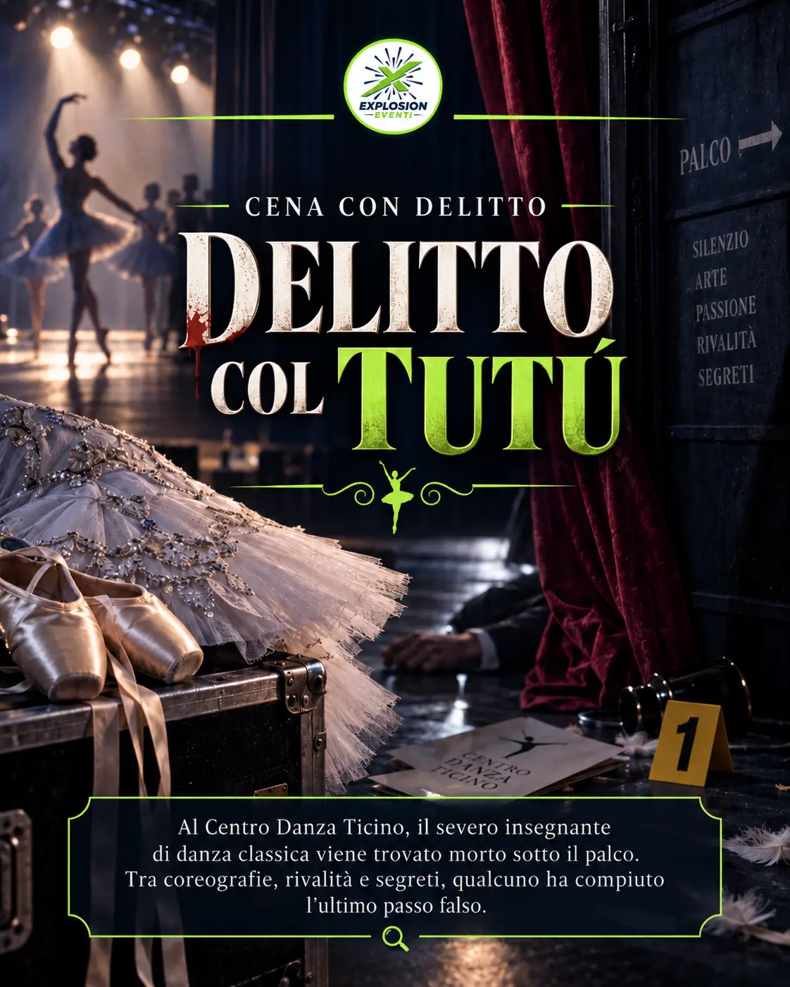 Locandina della Cena con Delitto Delitto col tutù